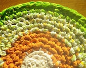 Crochet Rag Rug Colors of Spring Cottage Chic Eco Friendly