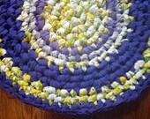 Crochet Rag Rug Cottage Chic Iris Blooms Eco Friendly Nursery