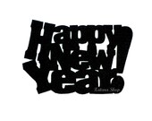 Happy New Year door mat. Holidays decoration. Christmas ornament. Custom doormat.