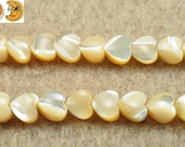15 inches strand of MOP smooth heart shape shell bead 6mm
