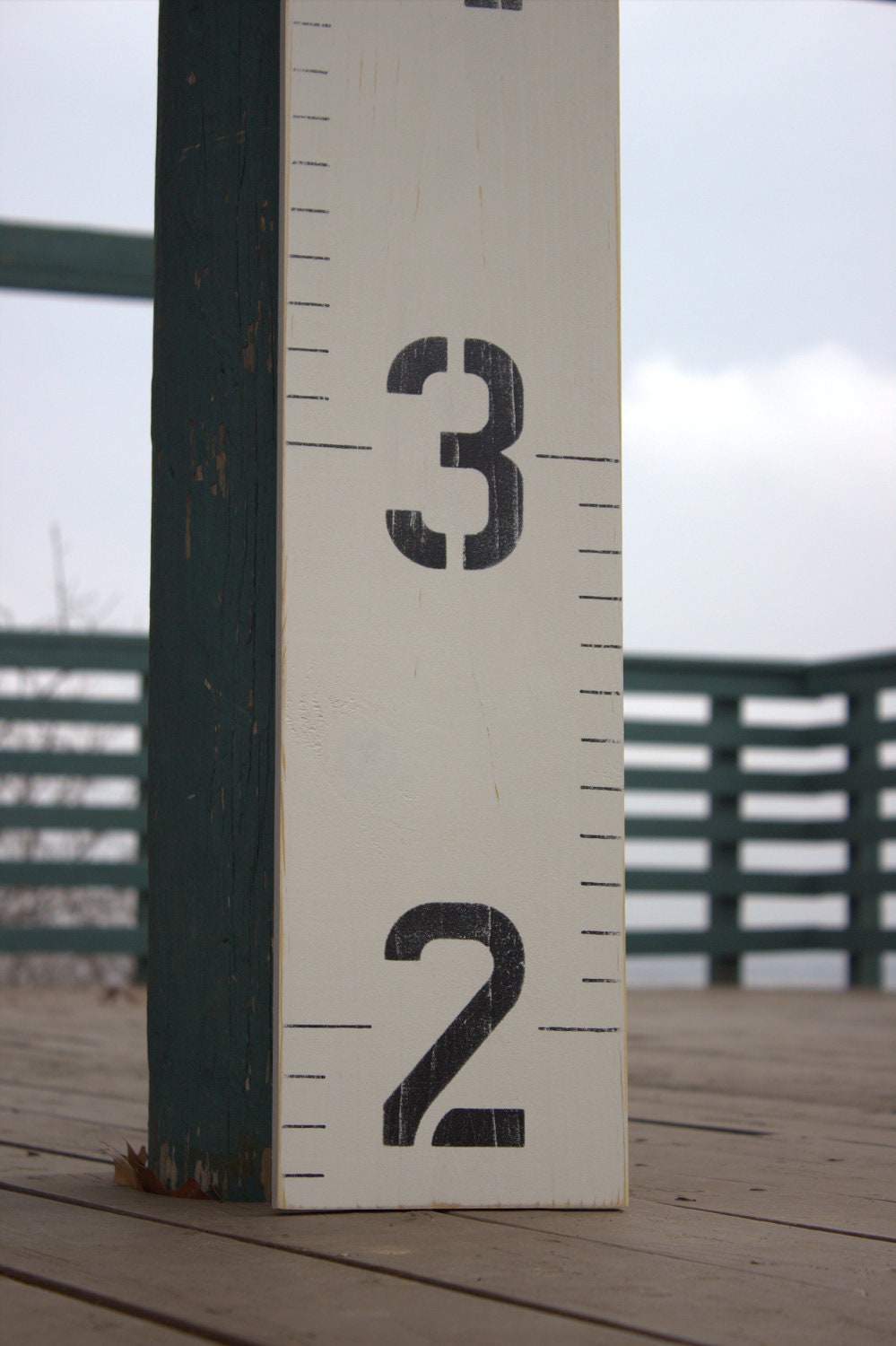 Wooden Growth Chart for Children Distressed with a Custom Name