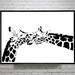 In love Giraffe Handmade Original Papercut First Anniversary Paper Gift: Hand-Cut Paper Art Silhouette (UNFRAMED)