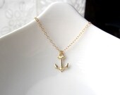 Tiny Anchor Necklace, gold anchor necklace, 14k gold filled anchor charm, nautical charm, minimalist jewelry, dainty jewelry