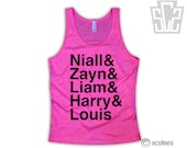 One Direction Singlet - Niall, Zayn, Liam, Harry, & Louis Tank Top - All Sizes Available - Item 010