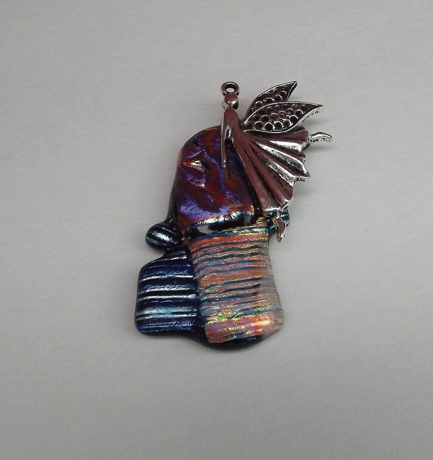 Dichroic Fused Glass Fairy Pendant