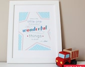 wonderful things nursery art print for boys