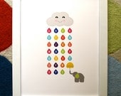 ABC Rain Cloud poster, Kids art print, Alphabet Poster