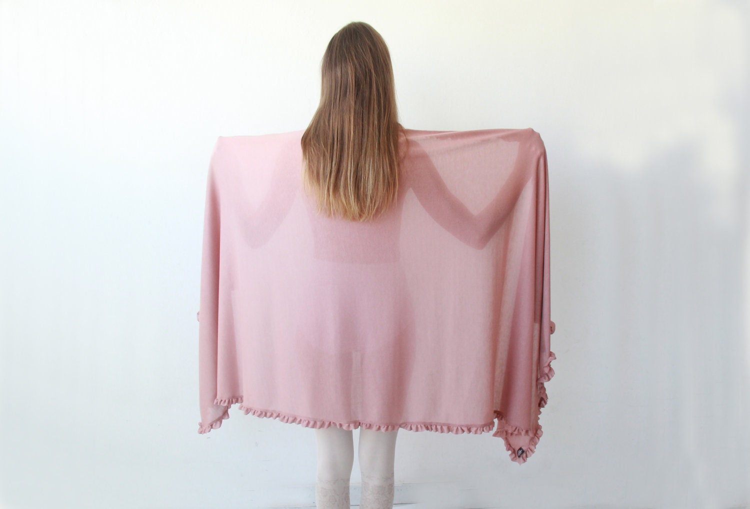 Evening Shawl , Pink , Feminine Shawl