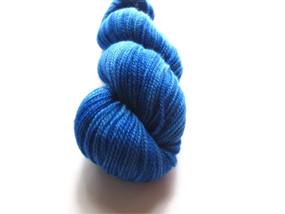 On Sale Hand Dyed Sock Yarn, Blue, Superwash Bamboo Nylon