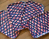 Red & Navy Wooden Breakfast Tray - Family Set Of Four