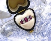 Art Deco 18ct Gold Ruby Diamond Ring 1.5cts Anniversary Wedding