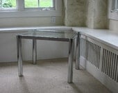 Modern Chrome and Glass Side or Coffee Table - Vintage, 70's - 80's Style