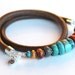 Turquoise Wrap Bracelet - turquoise, spiny oyster, coral and silver, sundance style