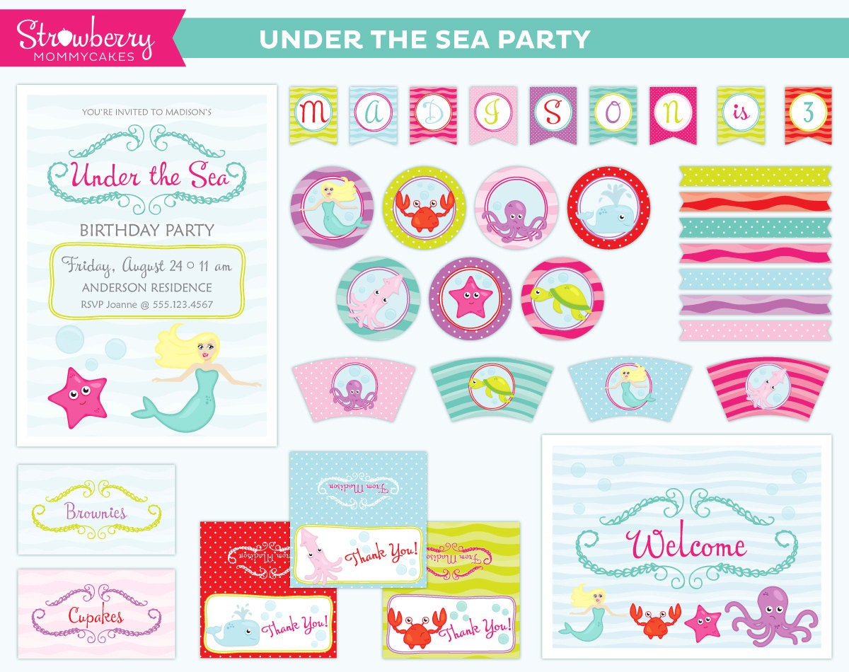 DIY Under the Sea Party Printables Il_570xn