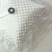 Ring bearer pillow, snow white hand-woven satin ribbons, classic, traditional wedding