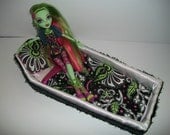 Furniture for Monster High Dolls Handmade Coffin Shaped Bed for Venus McFlytrap