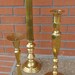 Sale Vintage Large Solid Brass Candlesticks Trio