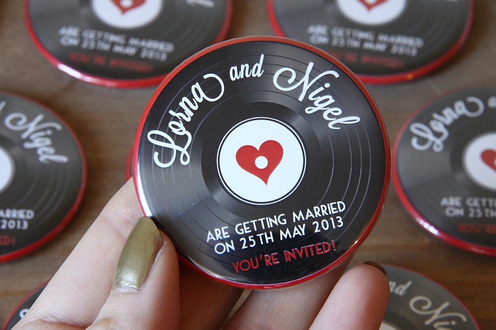 1950s VINYL RECORD design - Save the Date Magnets