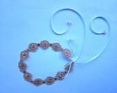1920s Great Gatsby inspired Gold Headband with Crystals - Tiffanys Headband Great Gatsby - 1920s Gtasby Wedding Party Gold