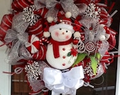 Deco Mesh Christmas Snowman