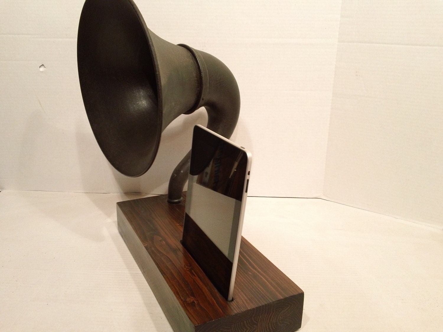Acoustic  iPad Speaker Dock Utilizing an Antique 14in Atwater Kent Gramophone -Ready to ship in one week- - ReAcoustic