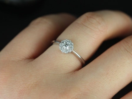 Magnolia 18kt Floral Diamond Cluster Engagement Ring (Available in other metals and stones)
