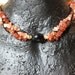 Multi strand statement necklace Black onyx necklace Rust peach gemstone necklace Gemstone jewelry Multistrand beaded jewelry