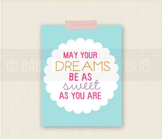 May Your Dreams Art Print - Kids Room Art - Baby Children Nursery Custom Wall Print Poster