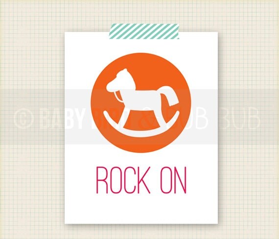 ROCK ON Art Print - Kids Room Art - Baby Children Nursery Custom Wall Print Poster