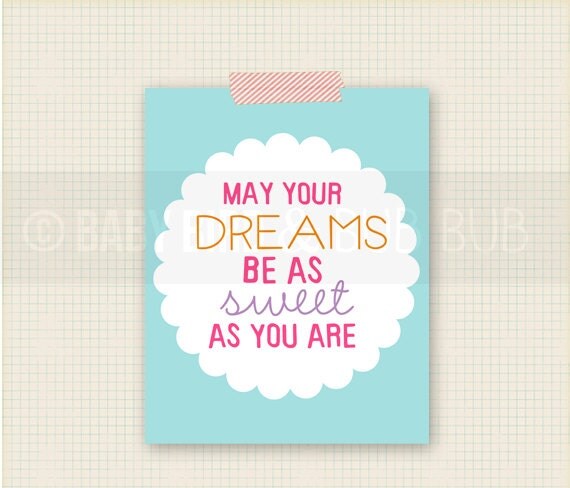 May Your Dreams Art Print - Kids Room Art - Baby Children Nursery Custom Wall Print Poster