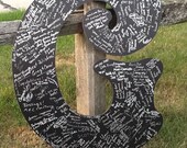 Black 2 foot tall letter.  Many Colors Available Any Letter A-G  Victorian  Wedding Letter Wall Letter
