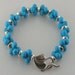 Turquoise Howlite Sterling Silver Bead Bracelet, Sterling Silver Leaf Clasp