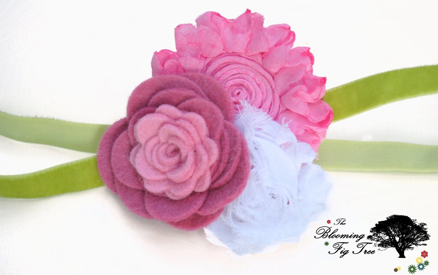 Pink Cluster Flower Headband. Newborn prop, baby flower headband, clip, pin. Summer, Spring, Birthday, Christmas Gift