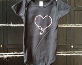 USB love geek or nerd - Hand printed baby onesie design