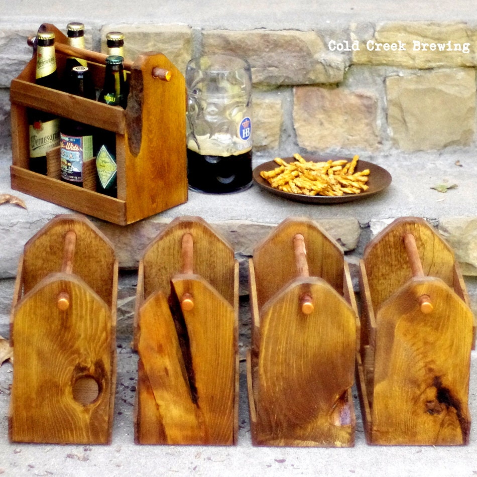 3 Beer Caddy - Home Brew - Six Pack Carrier-  3  Beer Bottle Carriers - Bottle Opener -EcoFriendly -  Best Man Gift - Groomsmen Gift