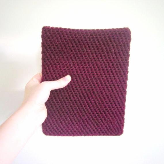 Crochet iPad Side Opening Case The Commuter Rail Sleeve in Oxlbood Wine