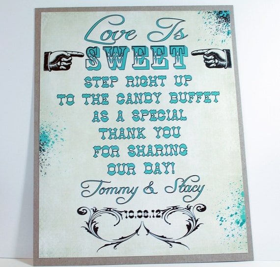Jamie Collection - Customizable Rustic Western Wedding Sign for Candy Buffet Table Wish Tree Guest Book Il_570xn