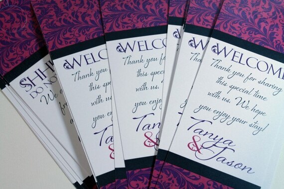 NEW Set of 50 Gorgeous Baroque Flourish Wedding Door Hangers for Out Of Town Guests Hotel Bags Custom Il_570xn