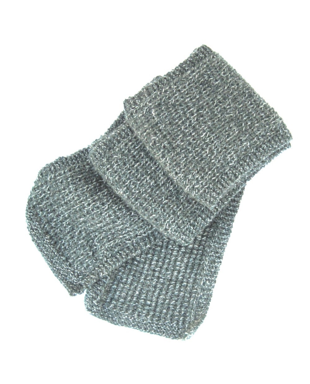 Alpaca Broken-Rib textured Green Knit Scarf for Man or Woman