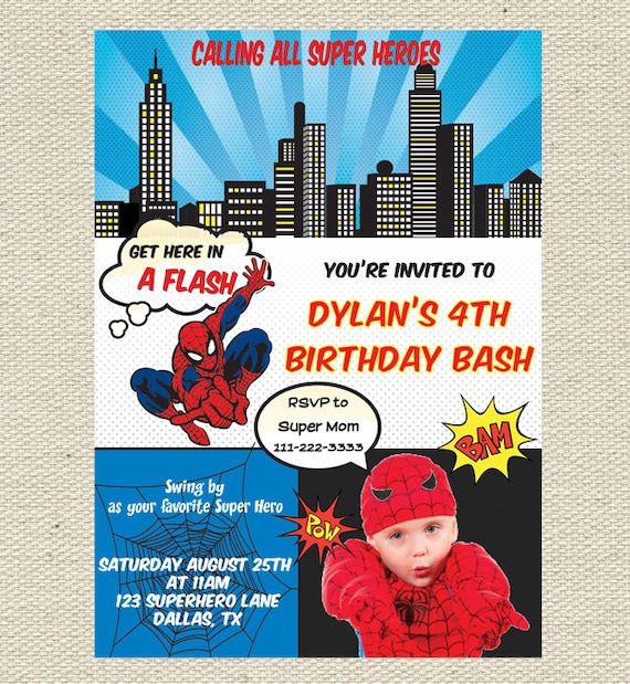 Spiderman Birthday Invitation Printable Il_570xn