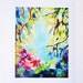 ON SALE -  9 x 12 Bliss Original Acrylic Painting Giclee Art Print, Gift Under 30 Modern Artwork Nature Theme Floral Forest Leaves Bold
