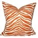 Accent Pillow.14x14 inch.Decorator Pillow Cover.Animal Print.Tiger Print.Orange.Zebra