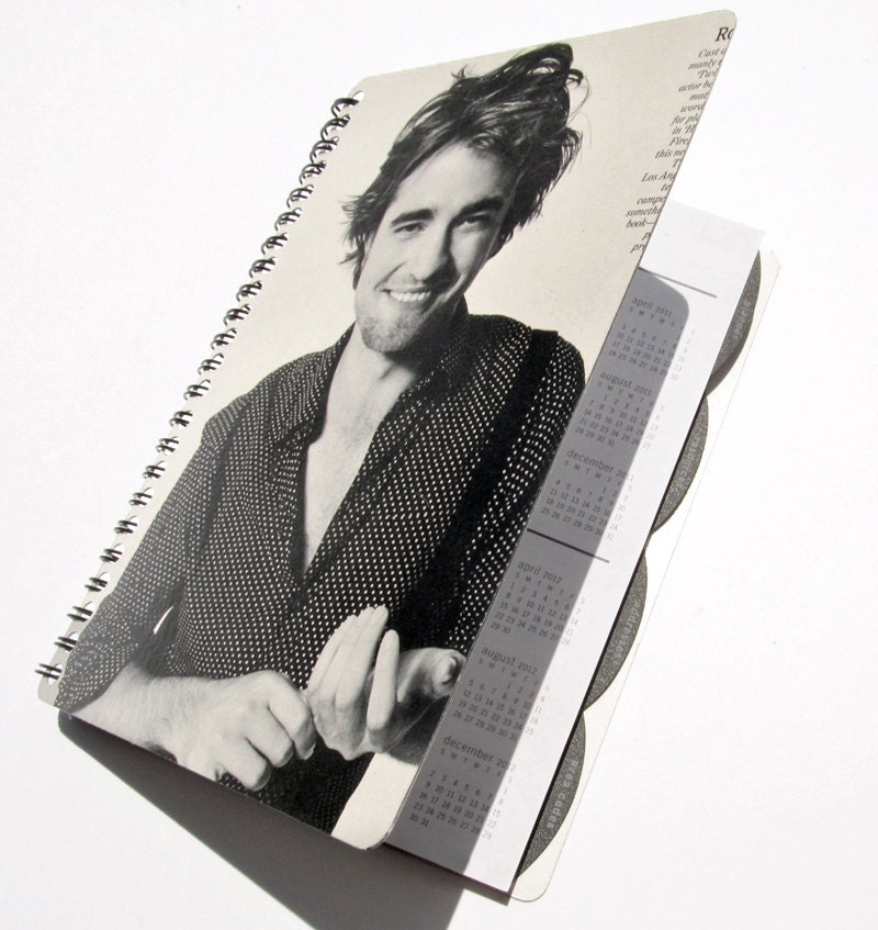 Robert Pattinson 2013 2014 Daily Planner Agenda Calendar Upcycled (Multiple Cover Choices Available)