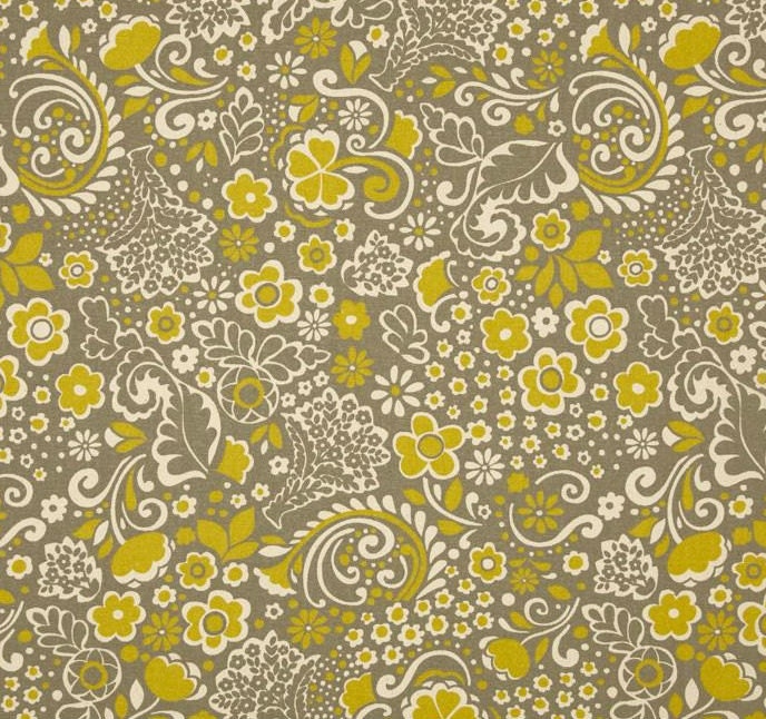 Table Runner- 13x72 Jenn Summerland Grey Yellow Floral-- FREE US Shipping