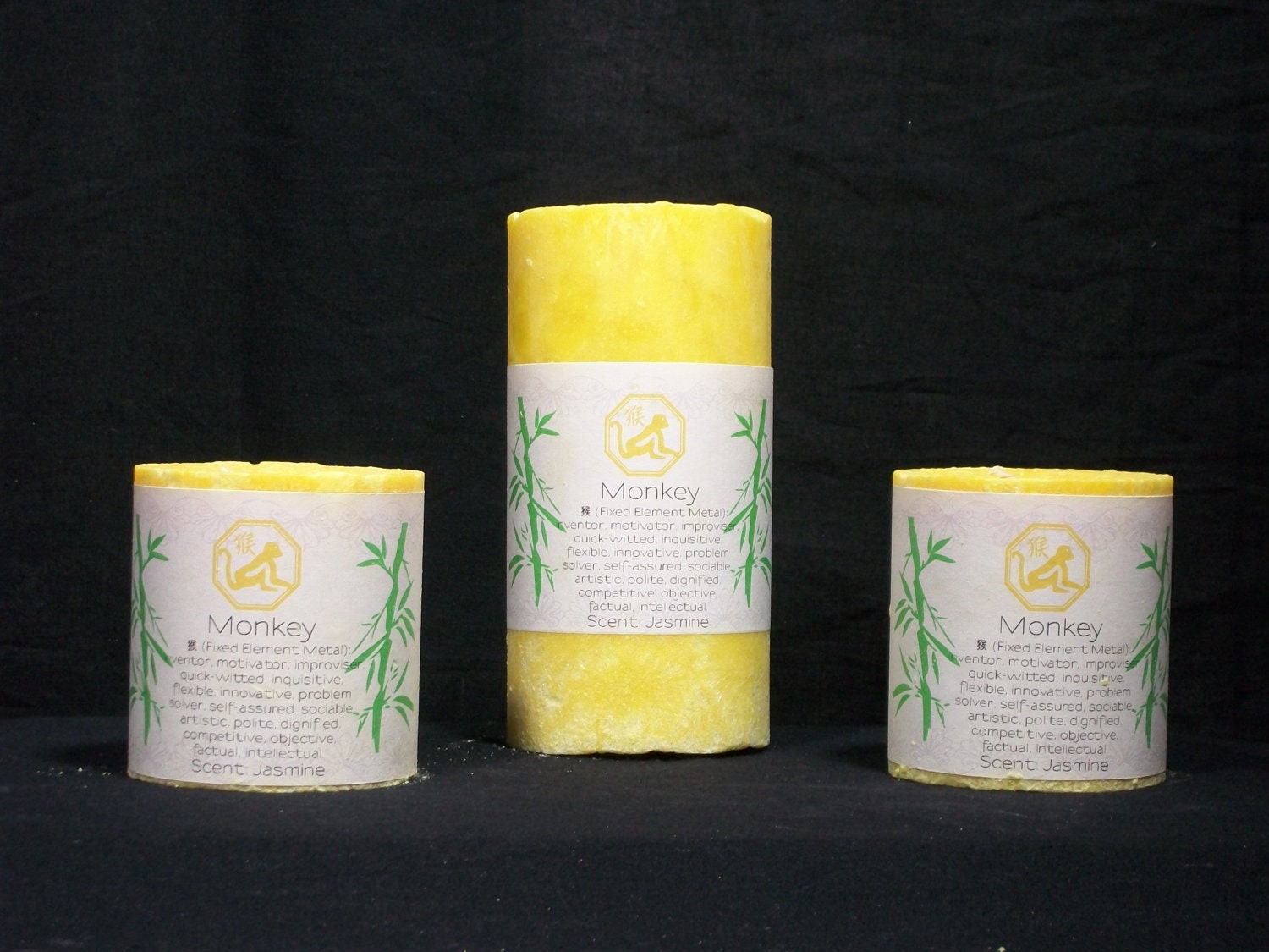 Palm Pillar Candles, Jasmine Scented for Monkey Sign of Chinese Zodiac