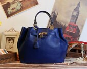 Leather Tote Bag - Shoulder Bag - Handbag - Messenger Bag - Leather Briefcase - Leather Satchel in Blue