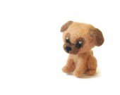Needle Felted Pug, Cute MIniature Dog Amigurumi Soft Sculpture (Alf)