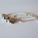 Sterling silver geometric necklace -  7 cubes on belcher chain