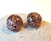 Glamorous 1940s Antique Button Style Venetian Glass Earrings