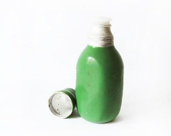 Green Vintage Canteen - water bottle aluminium -   bottle with aluminium mug